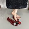 Transparent Crystal Jelly Sandals Hollow Out Slippers Korean Style Flat Shoes Women's Square Toe Shallow Slip On Ballet Loafers