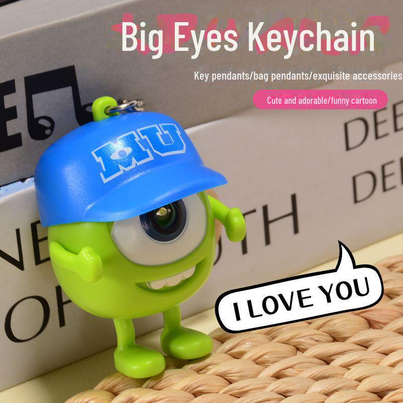 Брелок для ключей с изображением больших глаз: Светится, звучит и говорит: «Я ЛЮБЛЮ ТЕБЯ». Креативный, романтический подарок с милой шляпкой и анимированными глазами.