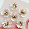 2Pcs Flower Pearl  Buttons Crafts Clothes Alloy Metal Sewing Button For Hair Accessories Brooch Diy Decoration