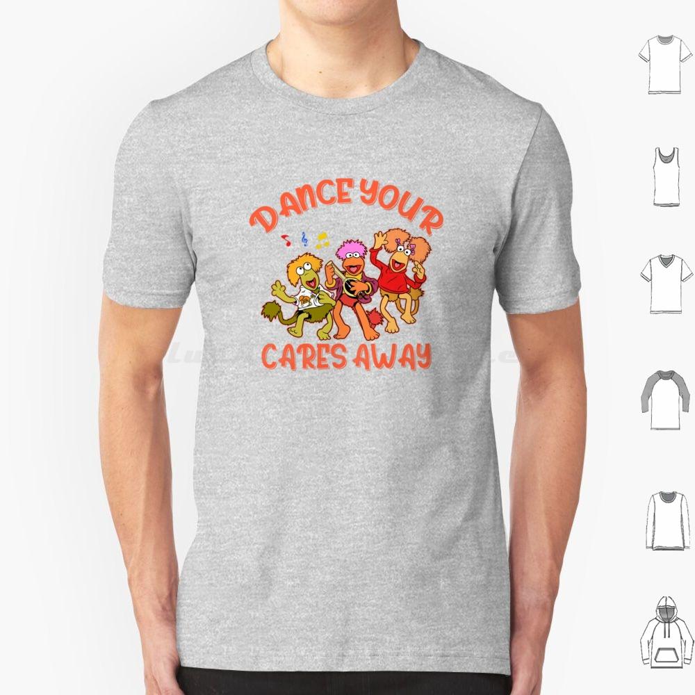 Fraggle Rock T Shirt Cotton Cool Tee Fraggle Boober Wembley Gobo Mockey Dance Your Cares Away Doozer 80s Tv Show Retro Music