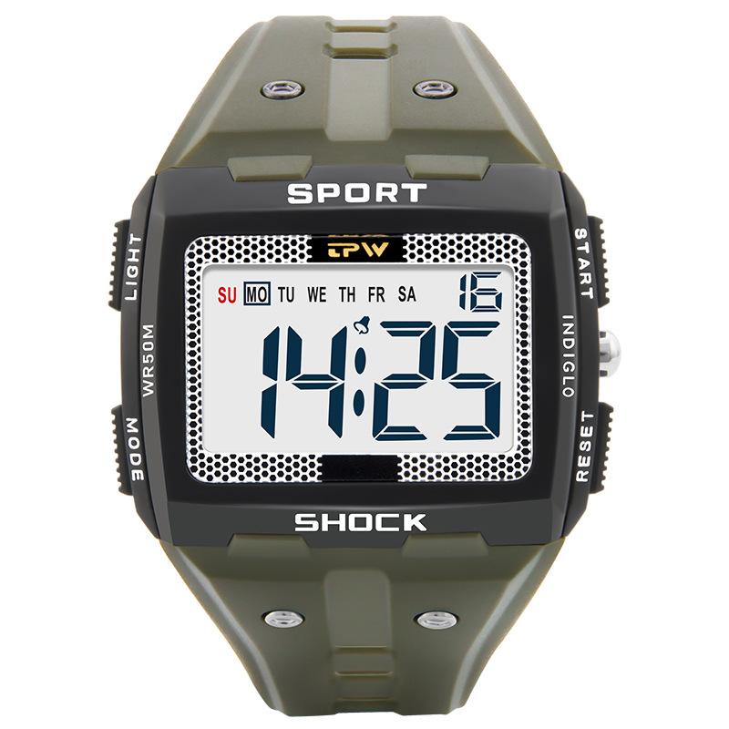 Digital Watch, Outdoor Sport Watch, 50M Waterproof Swimming Wristwatch, LED Men Watch