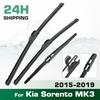 For Kia Sorento MK3 2015-2019 2016 2017 2018 Wiper Front & Rear Wiper Blades Windshield Windscreen Window Brushes 26"+16"+11