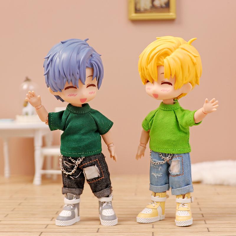 1 шт. Новая одежда для кукол ob11 bjd Футболка Джинсовые шорты для 1/12 bjd obitsu11ob11 molly кукольные аксессуары Одежда