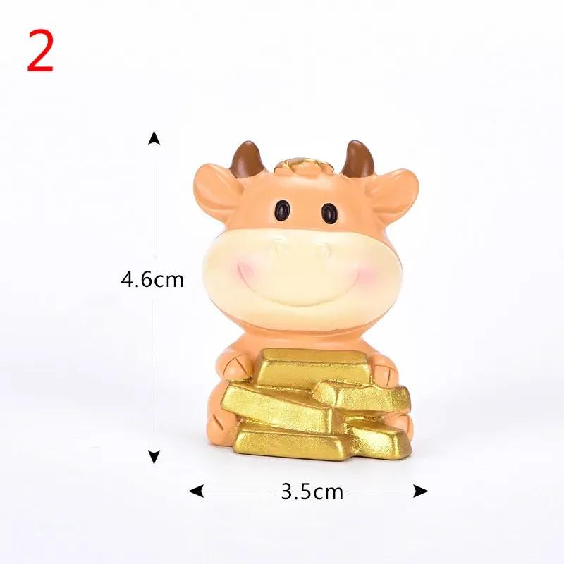 Home Decoration Accessories Micro Cattle Family Figurine Resin Ornaments Miniature Model Mini Animal Statue Bonsai Decoration