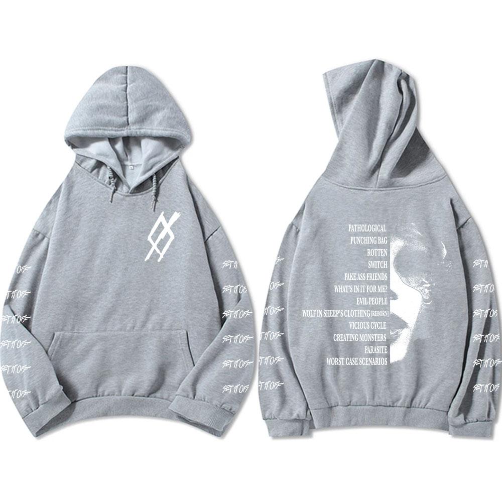 SIO Альбом Треклист Худи Рок-группа Set It Off Толстовки Гранж Мода Унисекс Уличная одежда Хип-хоп Гранж Мужские Sudaderas Мужские