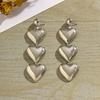 Layered Big Heart Pendant Drop Earrings for Women Trendy Large Long Hanging Earrings 2026 Fashion Jewelry Accessories Girls Gift