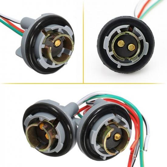 2X Bulb 1157 Socket Brake Turn Signal Light Harness Wire Pig Tail Plug Connector