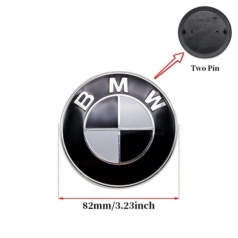 Universal Base Black White Badge Set for BMW 7Pcs 68mm 56mm 82mm 74mm  Hood Trunk Wheel Steering Logo 7Pcs 2-Pin 3-Pin Clips Kit GX9