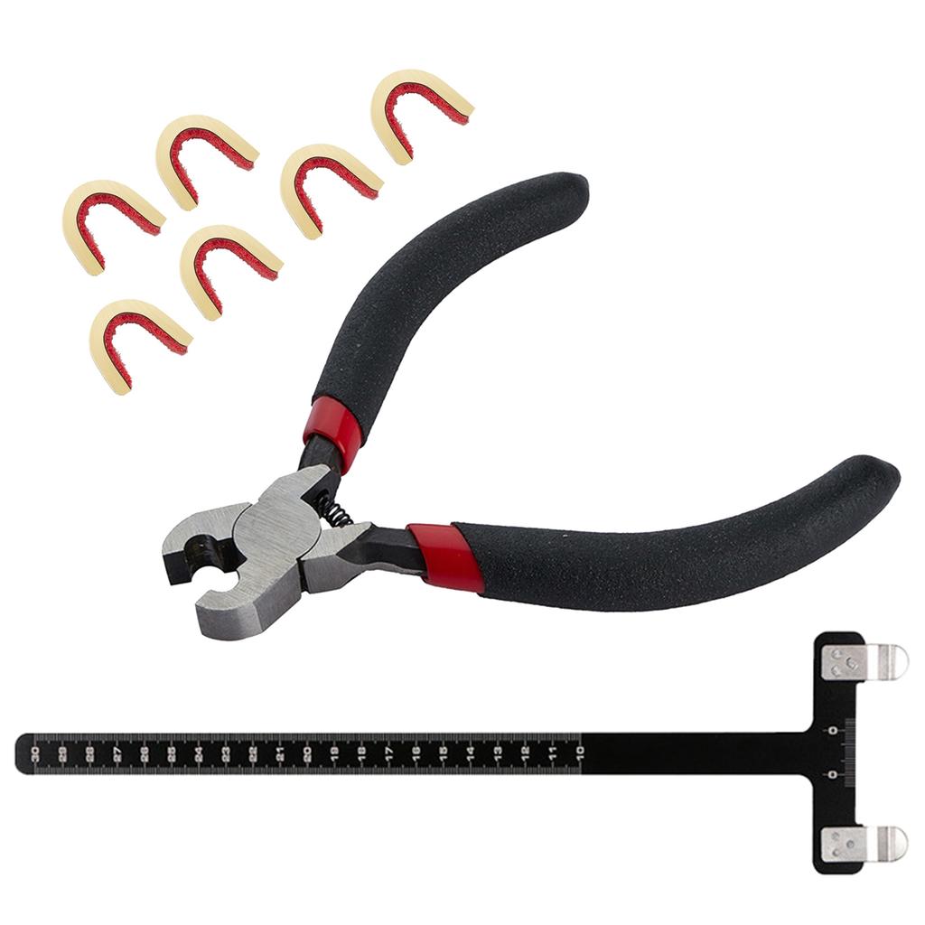 Bow String Nocking Points Set T Square Ruler with Plier Nocking Point Buckles for Recurve Bow Bowstring Accessories