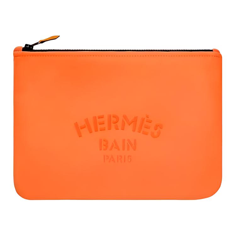 Hermes Neobain 28 Embossed Logo Nylon Clutch Bag Medium Women clutch bag Orange H104312M03