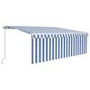 Maison Exclusive - Auvent manuel rétractable avec store 4x3 m Bleu et blanc