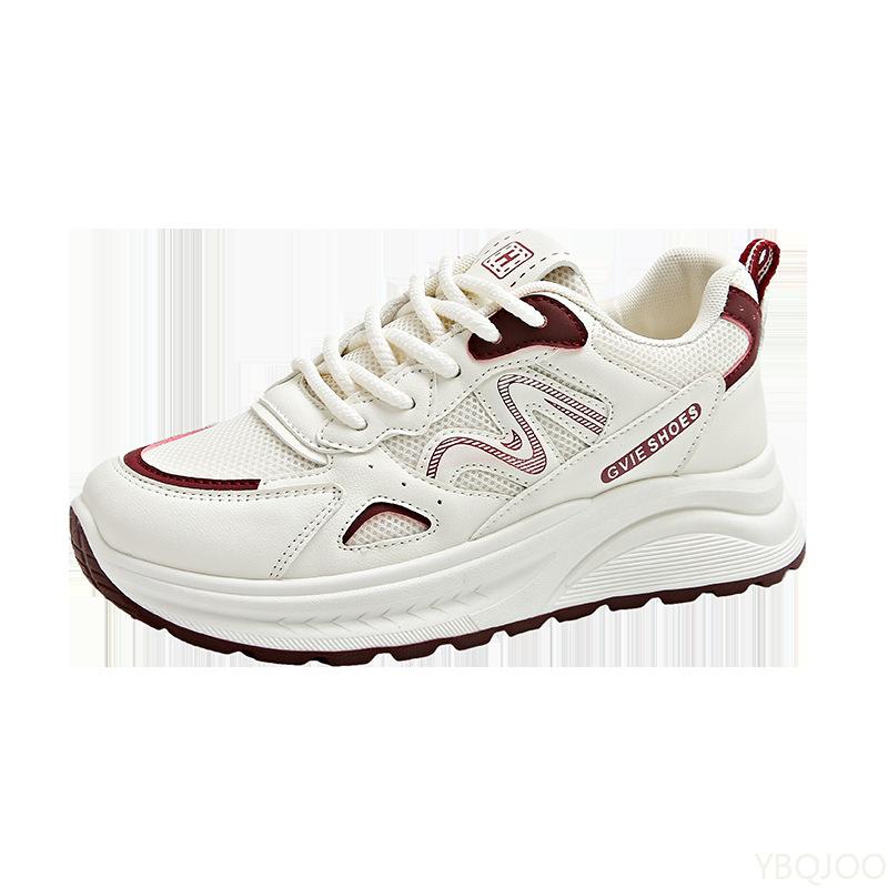 Мода Модные легкие женские туфли весна новая универсальная шнуровка толстая подошва повседневные удобные женские спортивные туфли