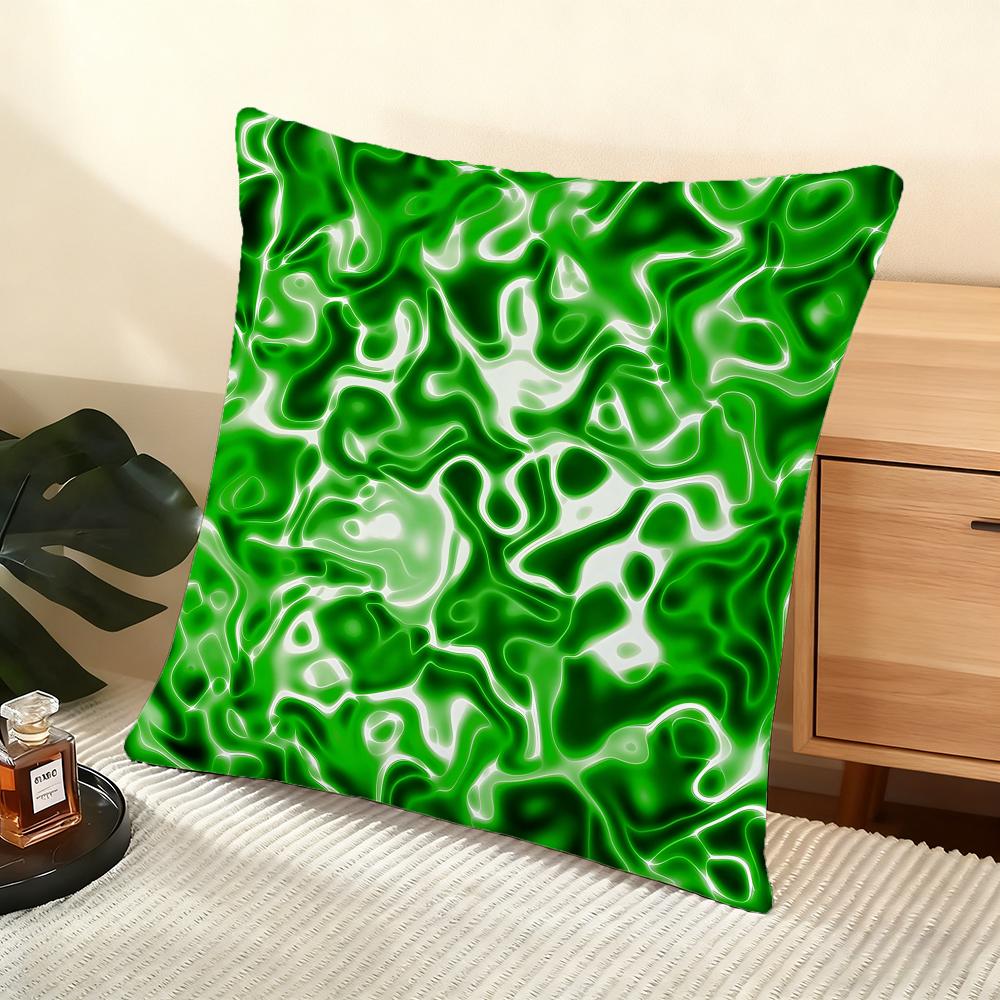 Подушка с чехлом 'Fluid Wave Art' Мягкий коротковорсовый чехол для подушки Гладкая уютная текстура Эстетичный чехол для подушки Декор для дома