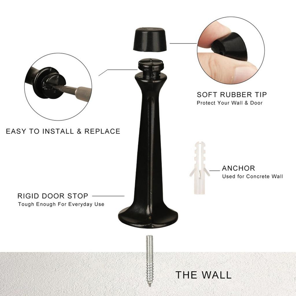 Дверные упоры из цинкового сплава, настенный протектор дверного упора с резиновым буфером, настенная защита дверной фурнитуры, прочная