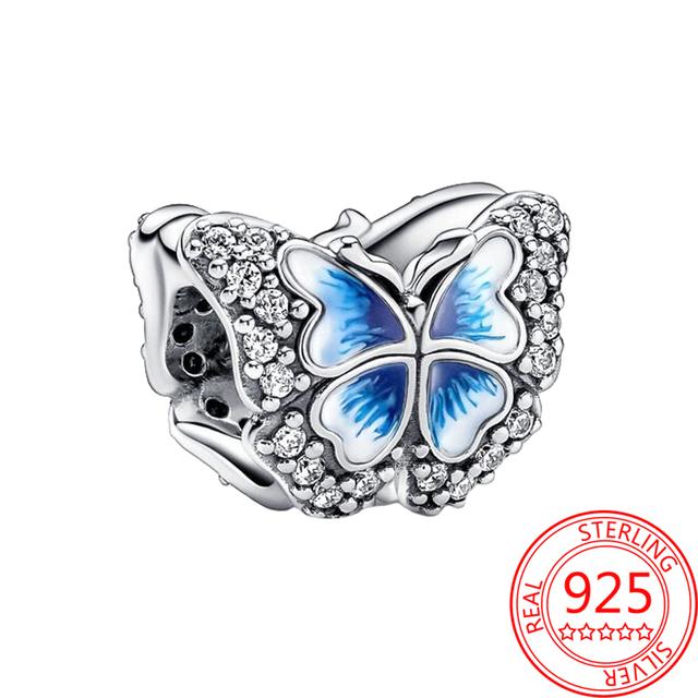 Подвеска из стерлингового серебра 925 пробы, романтическая розовая любовь, фиолетовый камень, подходящий для модного браслета для женщин, изготовление ювелирных изделий своими руками