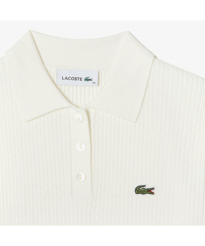 LACOSTE Женский укороченный джемпер-поло с косами, короткий рукав Pf597E-55G 70V