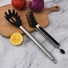 Silicone Stainless Steel Non-Scalded Grill Clip And Pasta Spoon Set, Sturdy Toothed Pasta Fork, Spaghetti Spoon And Food Clip