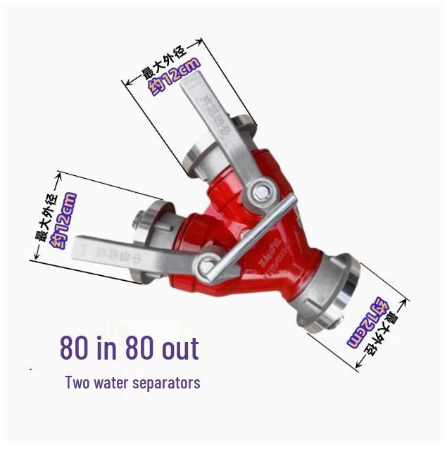 Firefighting Water Distributor: FII65 2-Way Inlet, 3-Way 3" Inlet to 2.5" Outlet Quick Attack Hose Splitter
