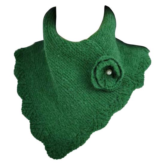 Fake Collar Flower Decoration Solid Color Knitted Scarf Soft Cozy Warm Dress False Collar Winter Accessory