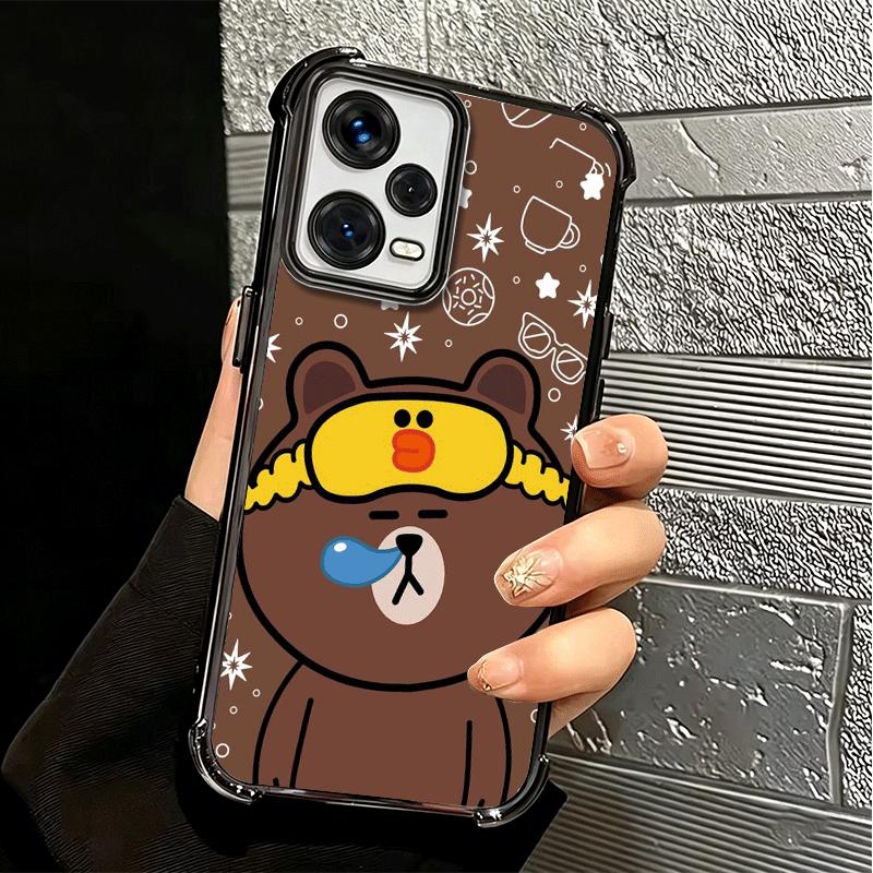 Cartoon Bear B-Browns C-Conys Plating Phone Case For Xiaomi Redmi Note 14 15 Pro Plus 13 12 11 11S 11T 10 9S 9 5G Anti-Fall Aira