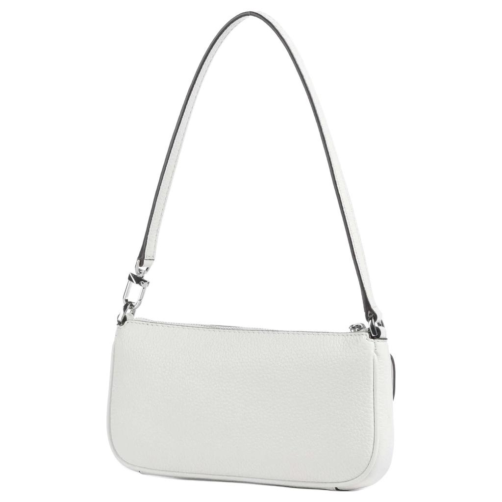 Michael Kors MK Zoe Золотая фурнитура Застежка-молния Сумка через плечо из зернистой кожи Женская сумка через плечо Чисто-белая 32S5SZCU1L-OPTICWHITE