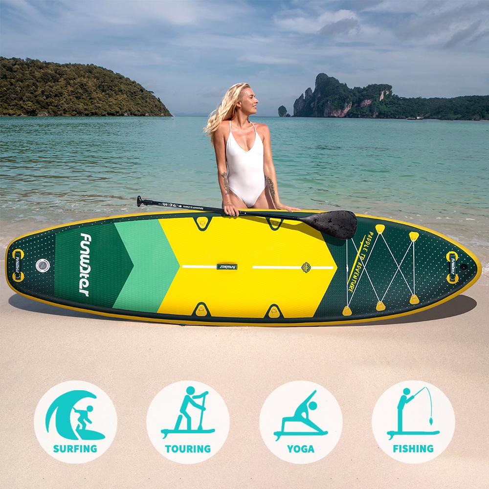 Funwater Stand Up Paddle Board Surfboard Inflatable Stand Up Paddling Board Surfing Sup Board with Accessory Max Load 330 Pounds