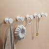 5pcs Elegant Decorative Door Hook Set Capacity Portable Accessory for Loofah Robe Coat Hat Key In Bathroom Or Shower