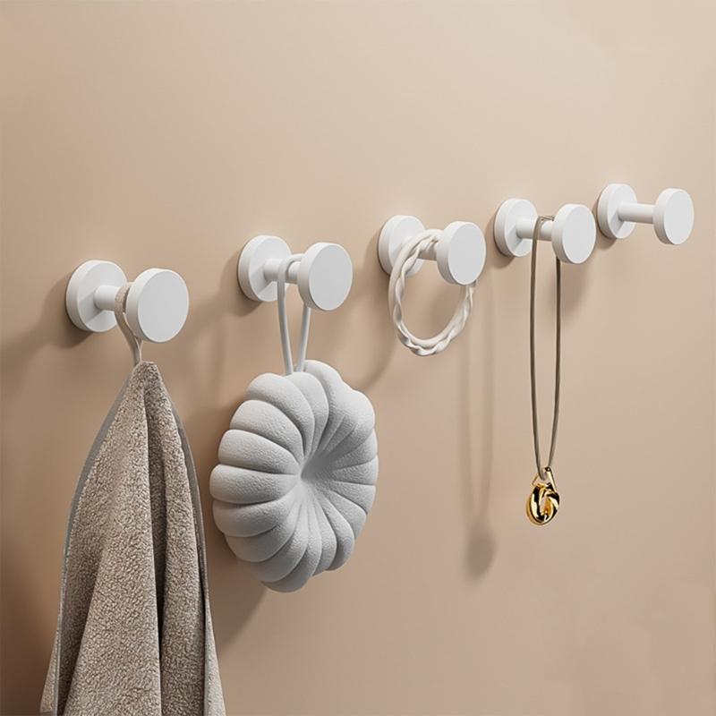 5pcs Elegant Decorative Door Hook Set Capacity Portable Accessory for Loofah Robe Coat Hat Key In Bathroom Or Shower