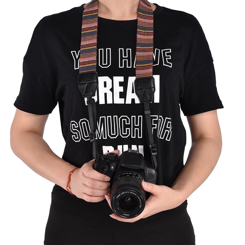 Universal 1cm Wide Colorful Polyester Fabric Shoulder Neck Camera Belt Strap
