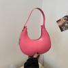 Niche Solid Color Design Bag Women's 2024 New Trendy Simple Personalized Underarm Crescent Bag Personalized Portable Shoulder Bag
