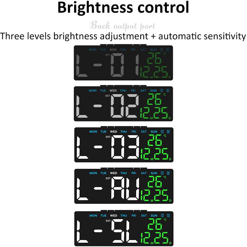 Цифровой будильник с питанием от USB, температурой, датой, неделей, автоматическим затемнением, летним временем, 12/24-часовым таймером, обратным отсчетом времени, электронный светодиодный будильник