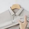 Высококачественная мужская рубашка поло Ice Silk, бесшовная футболка с короткими рукавами, деловая повседневная однотонная рубашка поло с короткими рукавами и лацканами, мужская одежда