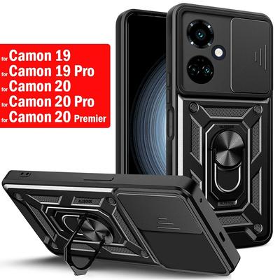 Armor Capa для Tecno Camon 19 Pro 20 Case Slide Camera Lens Protection Ring Stand Cover для Camon 20 Premier 5G 19 Pro Funda