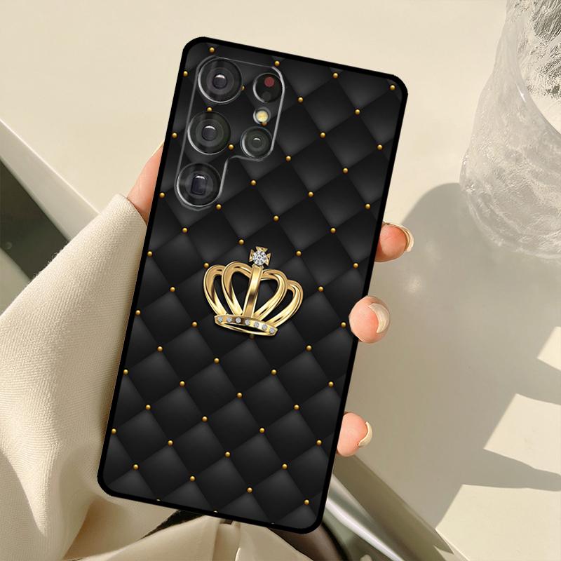 Диван с стеганой текстурой Узор Корона Чехол Для Samsung Galaxy S22 Ultra S21 S20 S24 S25 Ultra S9 S10 Plus S23 FE S25 FE Задняя крышка