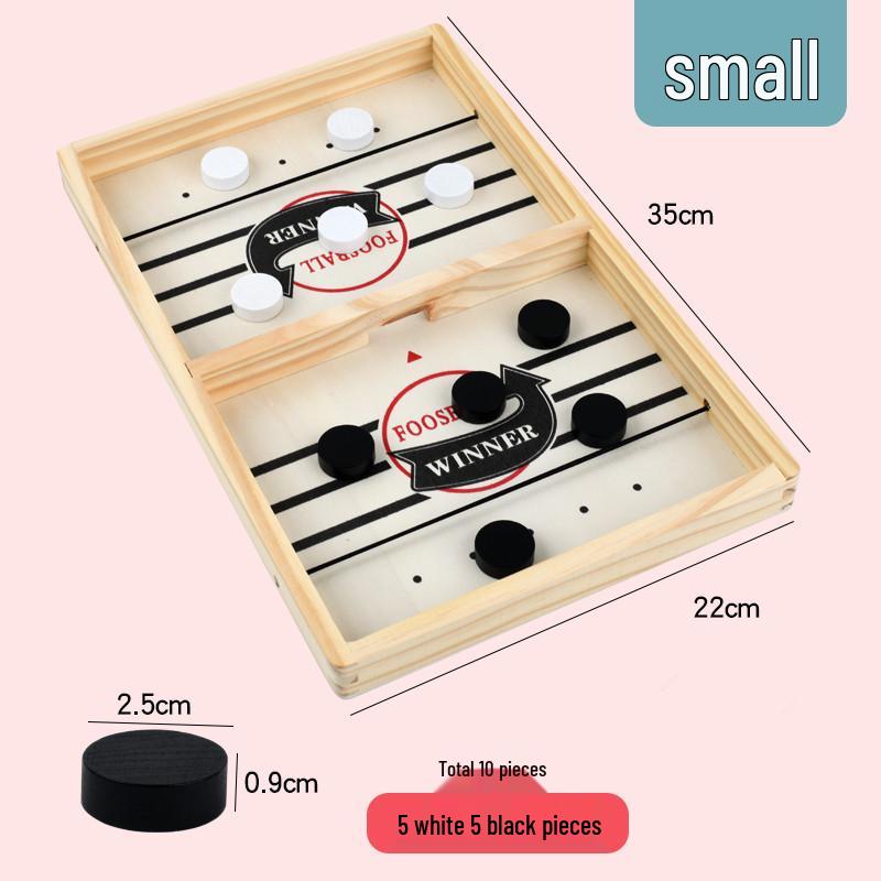 Douyin Деревянная битва по хоккею с шайбой: Двойное выталкивание шахмат для взаимодействия родителей и детей