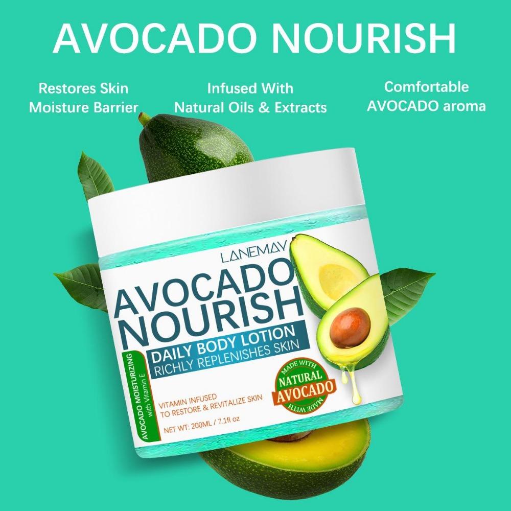 200 г увлажняющего и разглаживающего лосьона для тела с авокадо и ниацинамидом, натуральные ингредиенты увлажняющего геля, увлажнение кожи