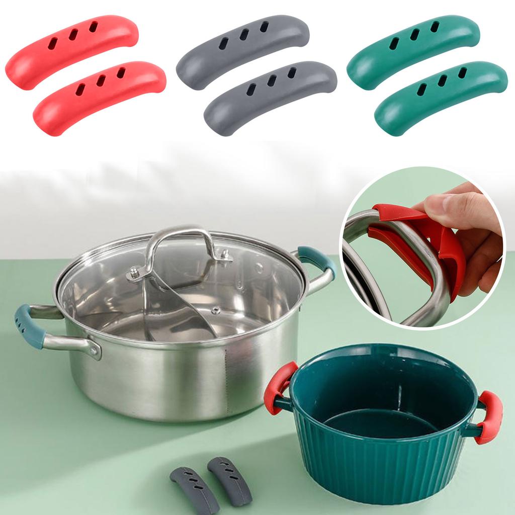 2pcs Silicone Heat Insulation Oven Handle -hot Pot Clip Kitchen Accessories