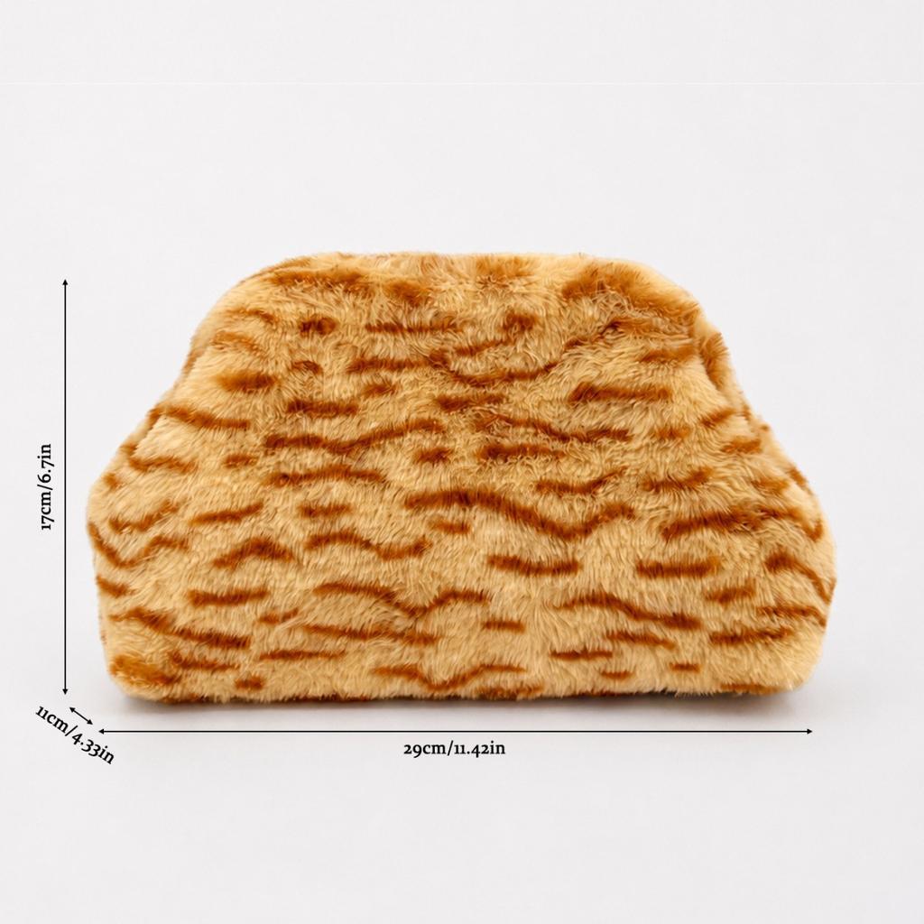 New dinner bag animal plush clutch bag shoulder crossbody light luxury personality celebrity evening bag