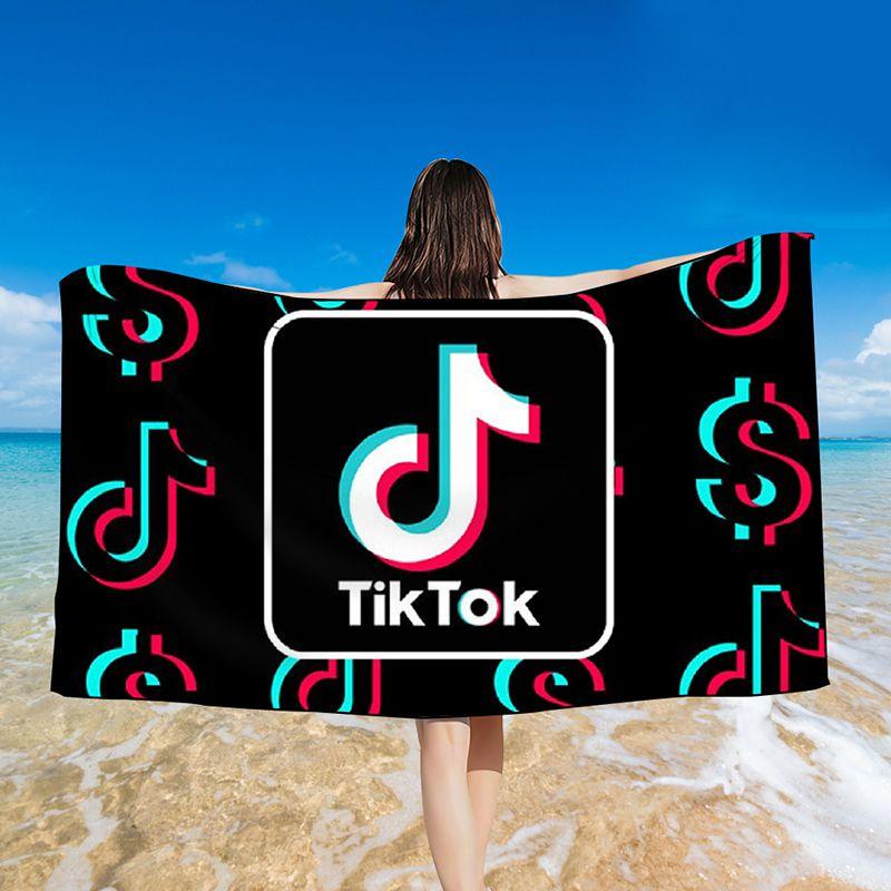 Яркое полотенце с принтом Tiktok, идеально подходит для плавания, купальных костюмов и использования в душе