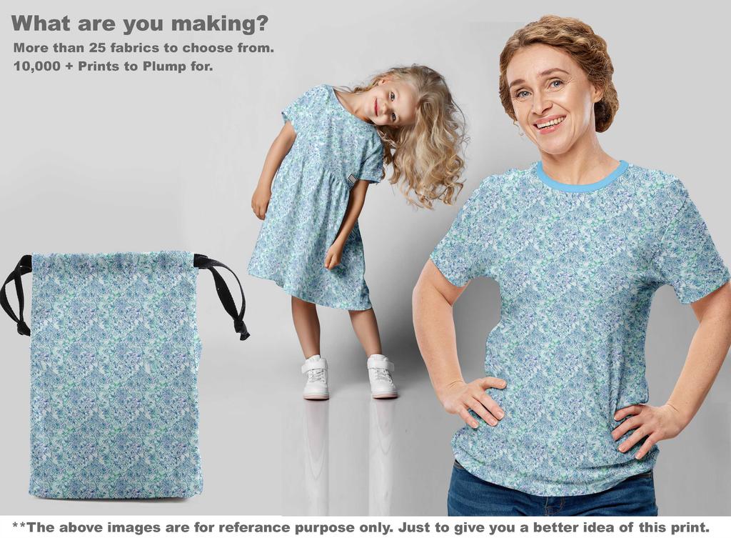 oneOone Хлопчатобумажная гибкая светло-голубая ткань с цветочным принтом для поделок, декоративная ткань, напечатанная во дворе, 40 дюймов