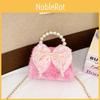 Lovely And Trendy Pearl Handle Bowknot Handbag For Kids In Soft Pink Color For Everyday