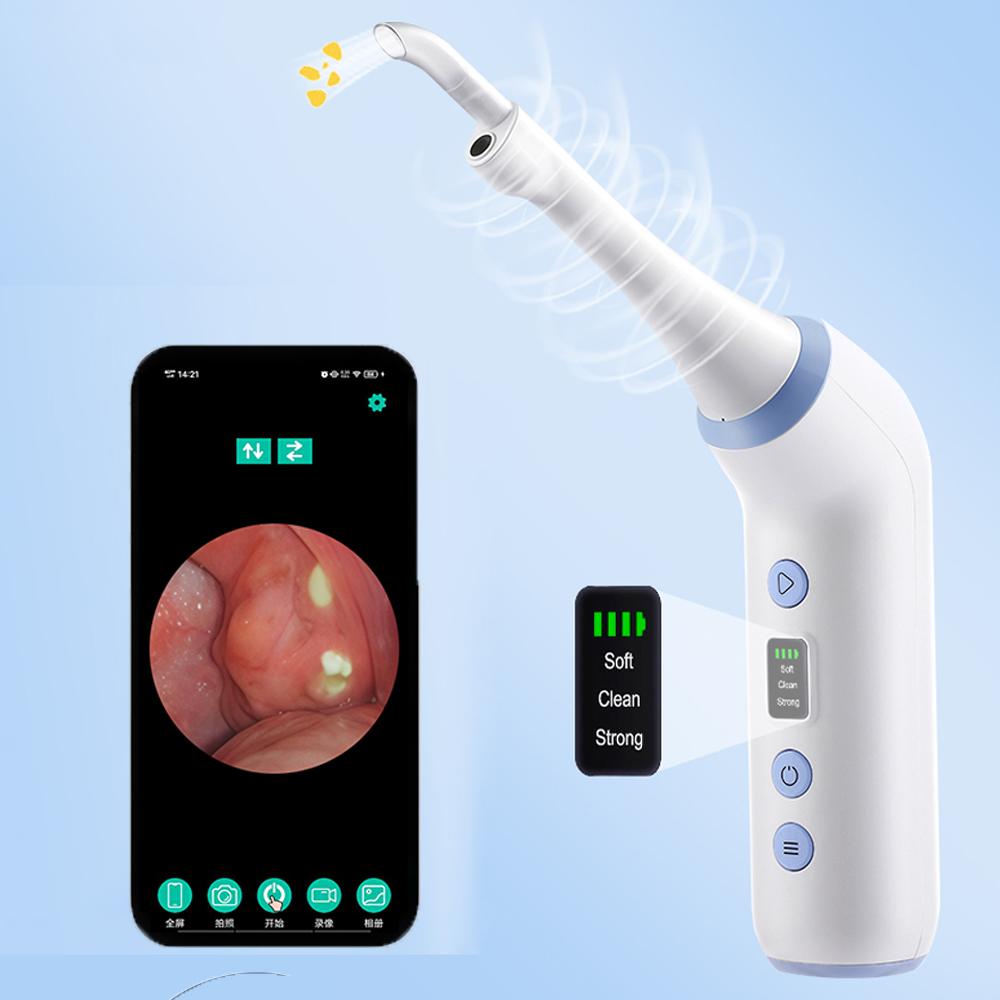 Electric Visual Tonsil Stone Remover Kit with 3 Suction Modes UV Disinfection Oral Care Mouth Cleaning Tool for Tonsil Stones