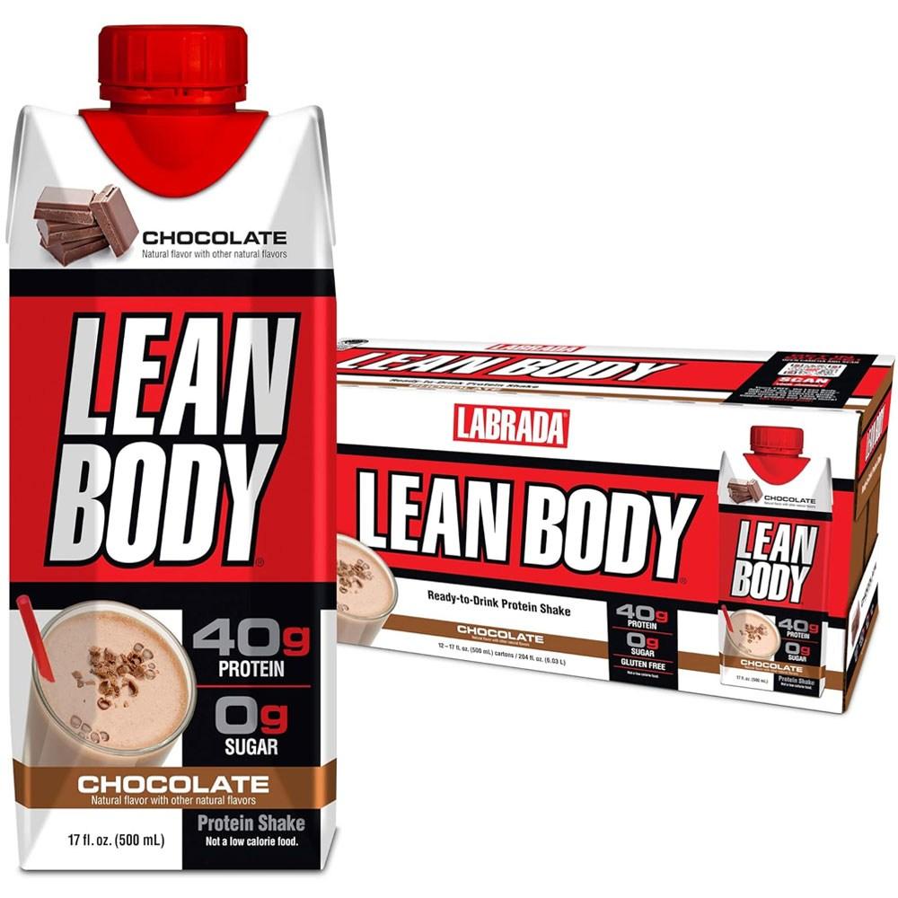 Chocolate Labrada Nutrition Lean Body Protein Supplement Chocolate 12 pcs 500ml Ingredients: may be subject to change at | 12 pcs 500ml