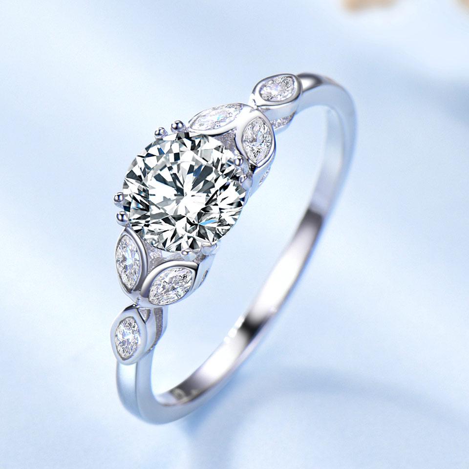 Umcho Романтические кольца круглой огранки Обручальное кольцо