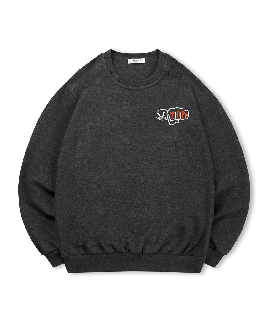 TOPBOY [Non-Fleece Or Fleece] Blowfist Printed Sweatshirt (Type A)
