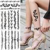 Rattan Black Tribal Bracelet Temporary Tattoos For Women Adult Realistic Dragon Scorpion Tattoo Christ Cross Fake Sticker Tatoos
