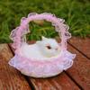 Figurines Plush Bunny Toy With Hanging Basket Simulation Cat Doll  Car Ornaments
