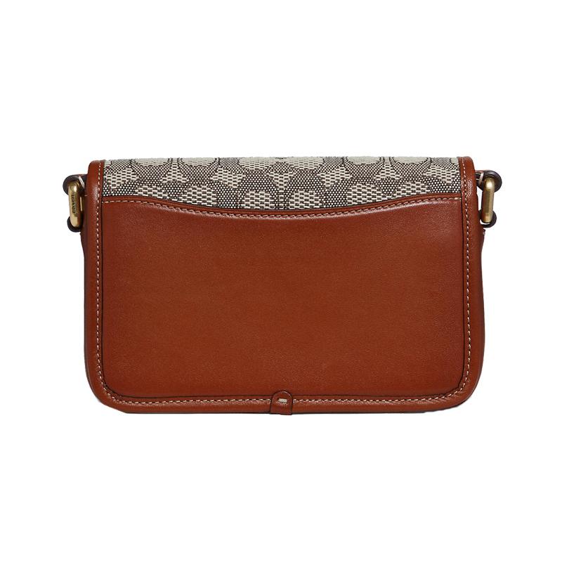 COACH Studio 19 presbyopic jacquard patchwork tanned CLogo turn-lock flap leather crossbody bag shoulder bag women's presbyopic color combination