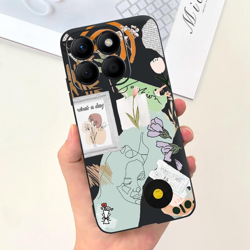 Space Man Dinosaur Back Bumper For Honor X8b Honor X9b Phone Case Matte Liquid Silicone HonorX8b X 8 b Soft Housing Funda Etui