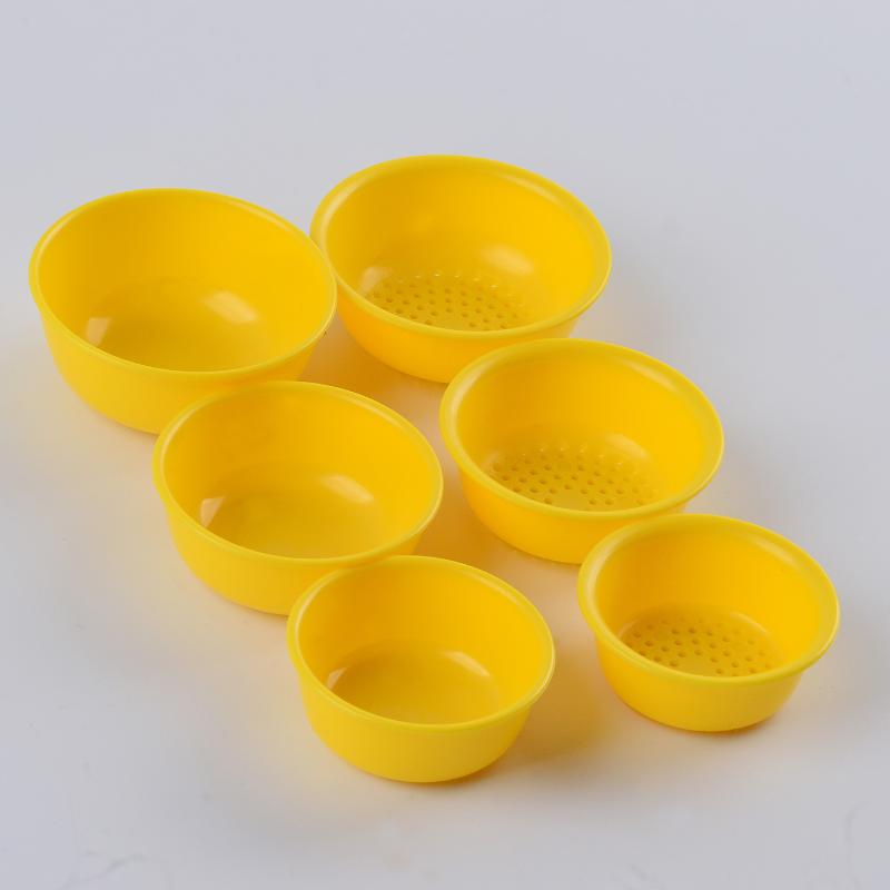 Dollhouse Miniature Plastic Drain Basket Set 6Pcs 1:12 Scale Round Colander Bowls for Home Decor Collectibles